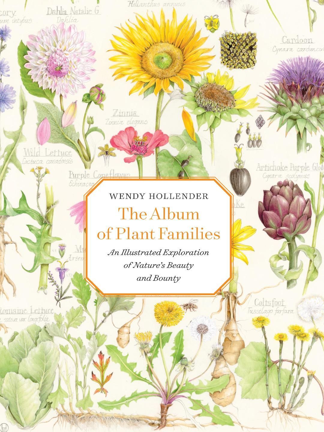 Book cover, with many botanical illustrations behind a text box with the cover and author information. Book cover, with many botanical illustrations behind a text box with the cover and author information.