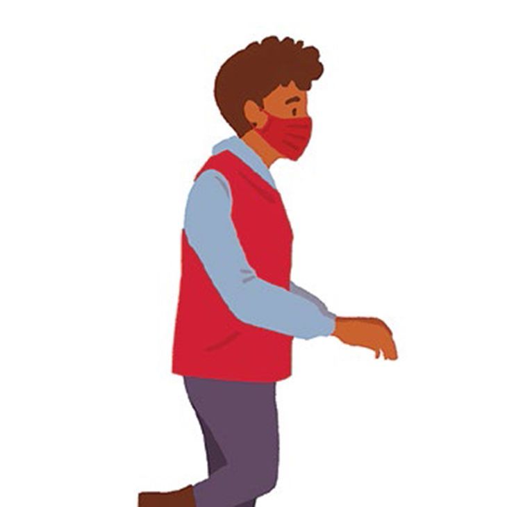 Figure 4: Still image from a
walk cycle, side view. Quinn Burrell © 2020