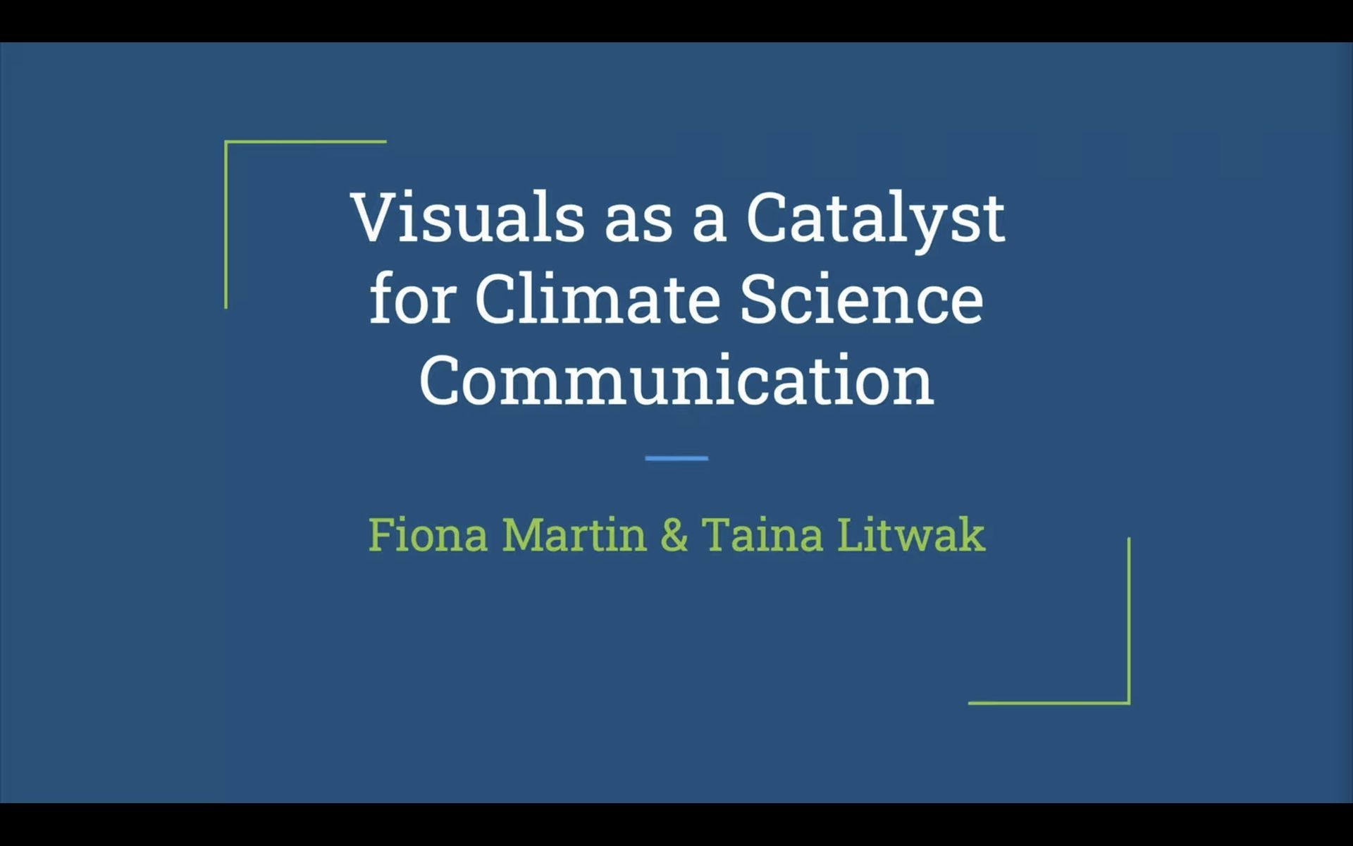 Visuals s a Catalyst fro Climate Science Communications
