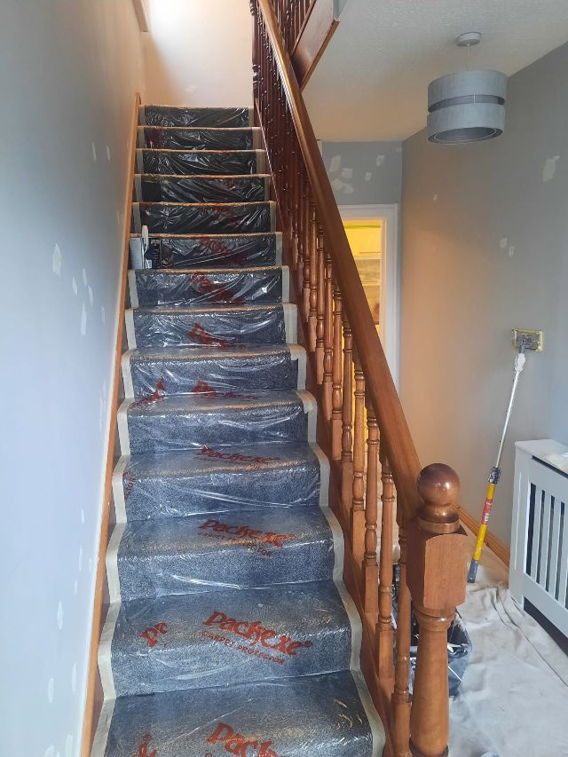 A set of stairs leading up to a building