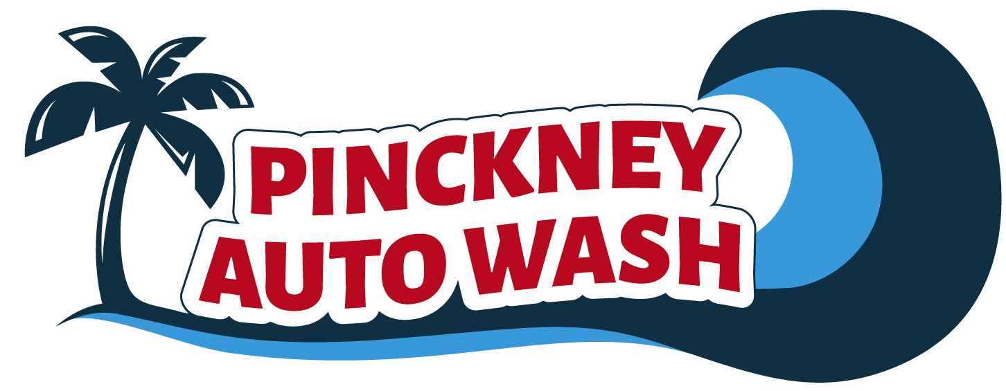 pinckney auto wash entrance arch welcome to a tropical car wash Logo of a wave