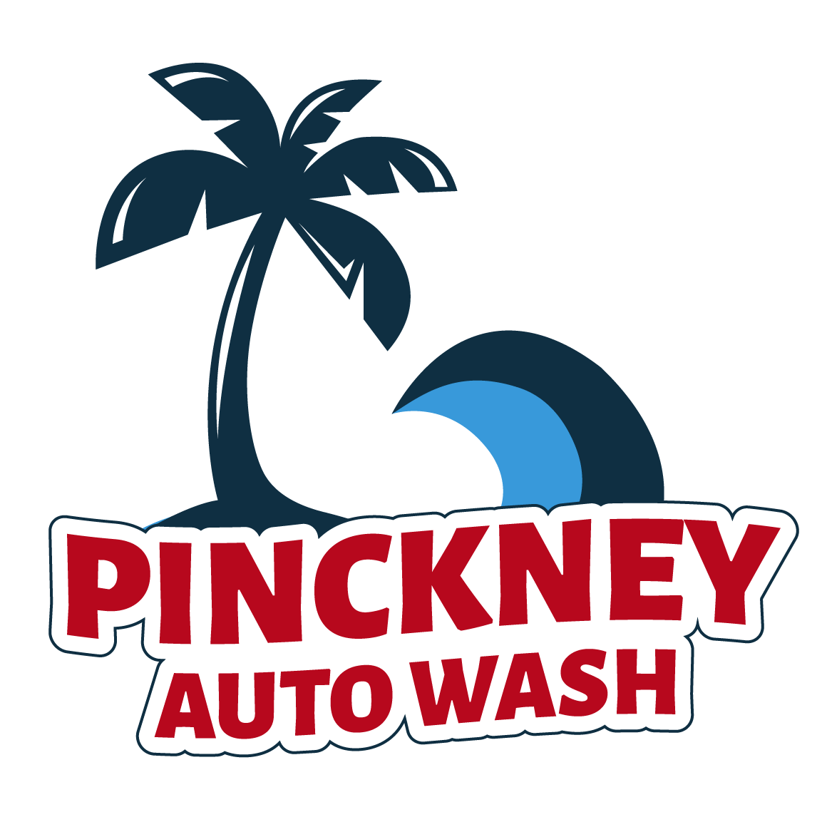 pinckney auto wash entrance arch welcome to a tropical car wash Logo of a wave 