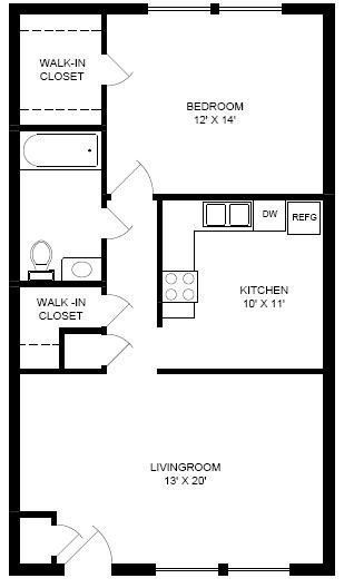 Classic 1 Bedroom — Manhattan, KS — Plaza West Apartments Classic 1 Bedroom — Manhattan, KS — Plaza West Apartments