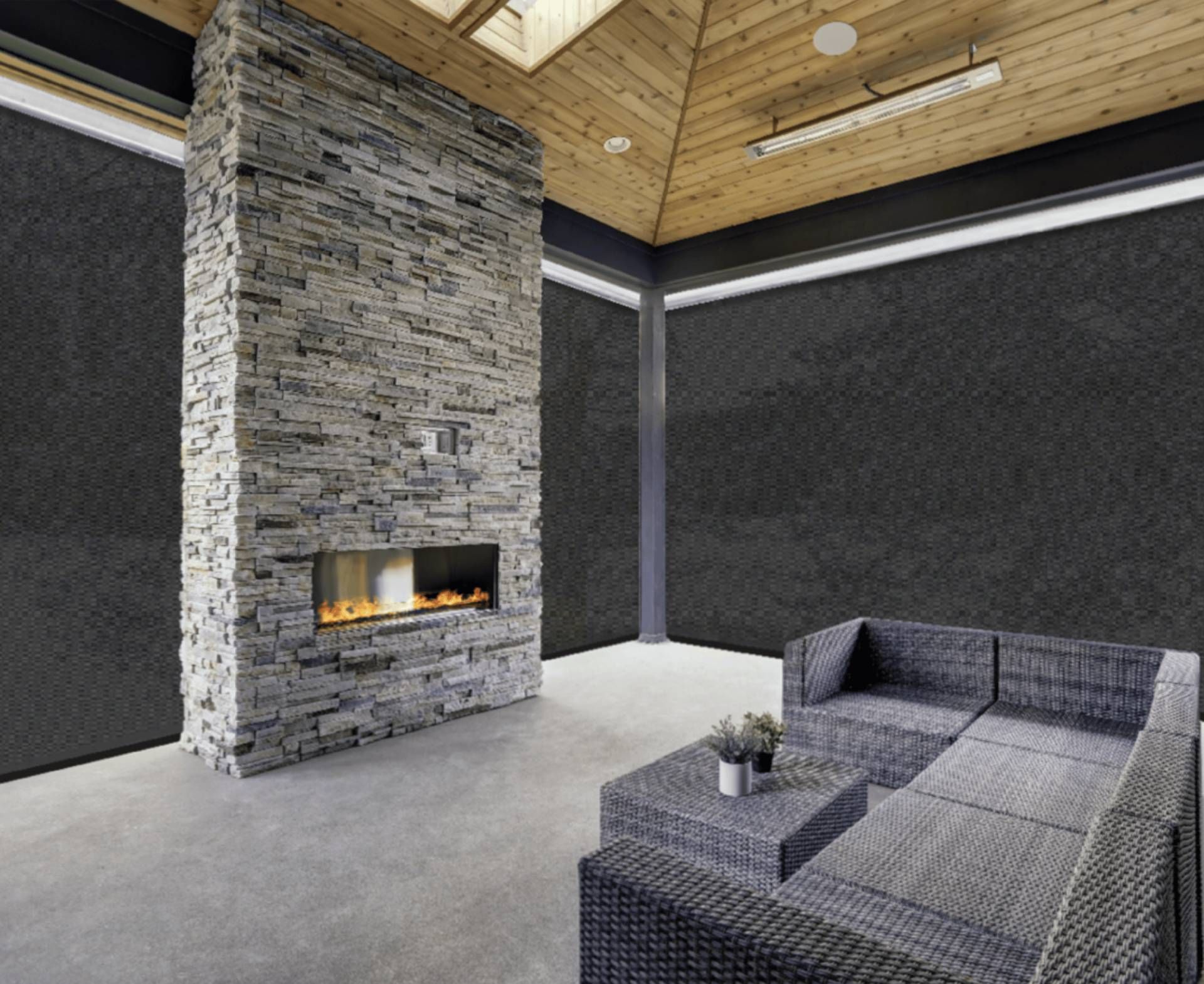An outdoor patio with Progressive Screen Shades protecting it near Grand Rapids, MI