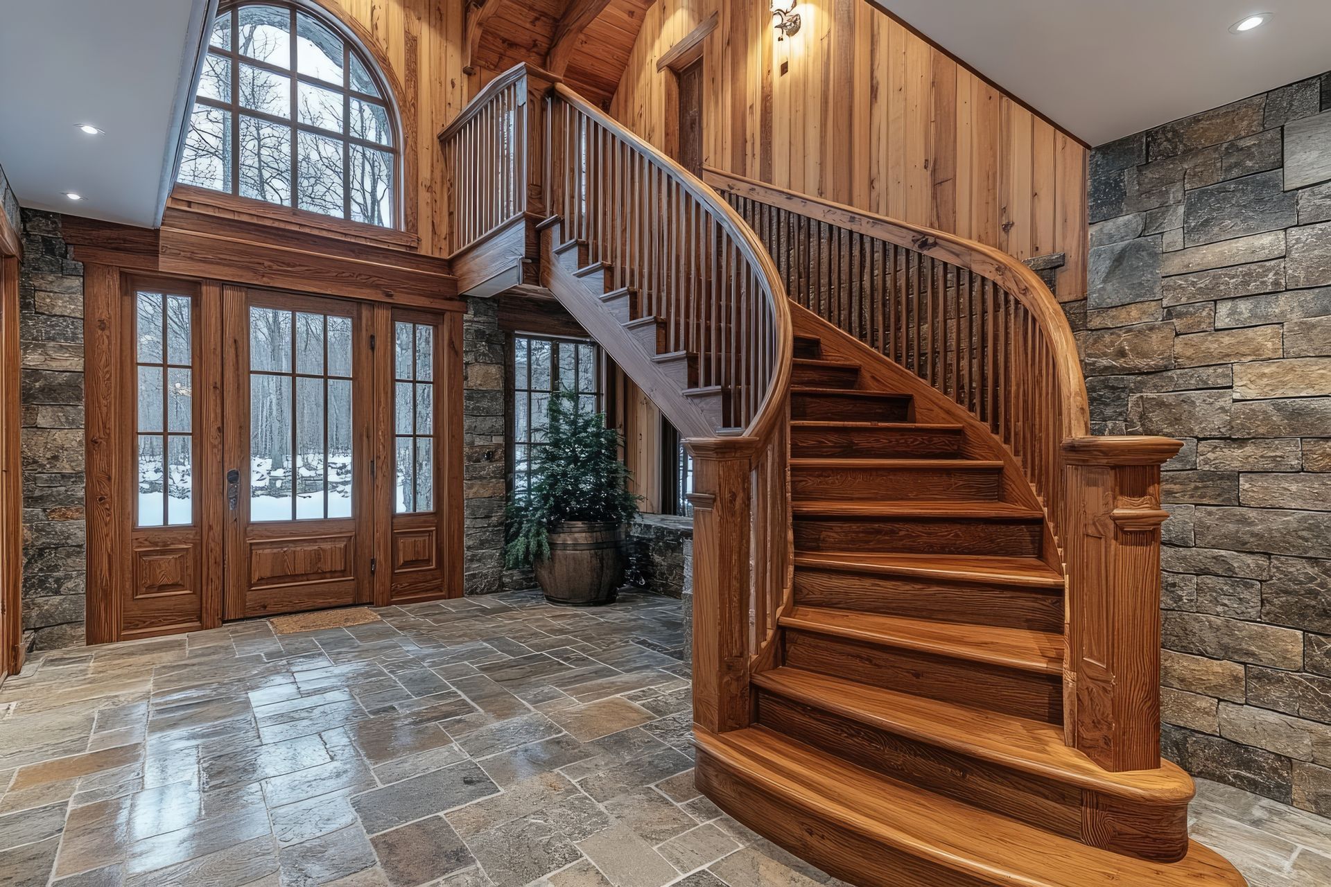 An elegant and luxurious home with various architectural highlights