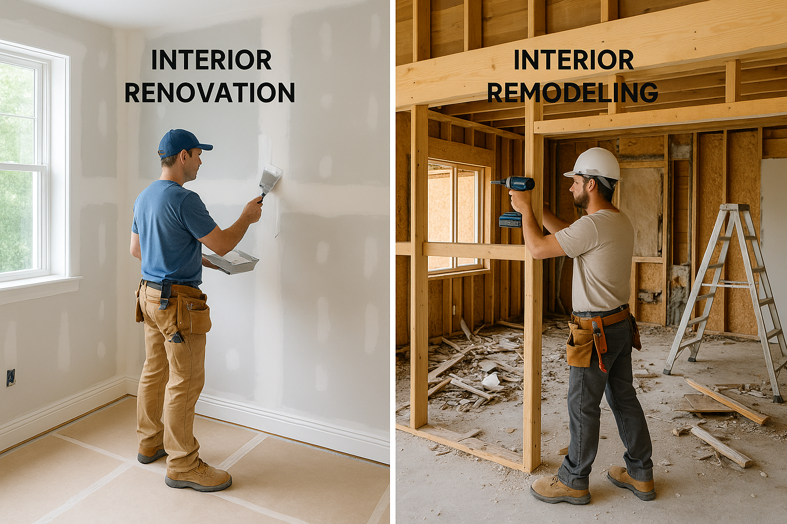 showing difference between interior renovation and remodeling
