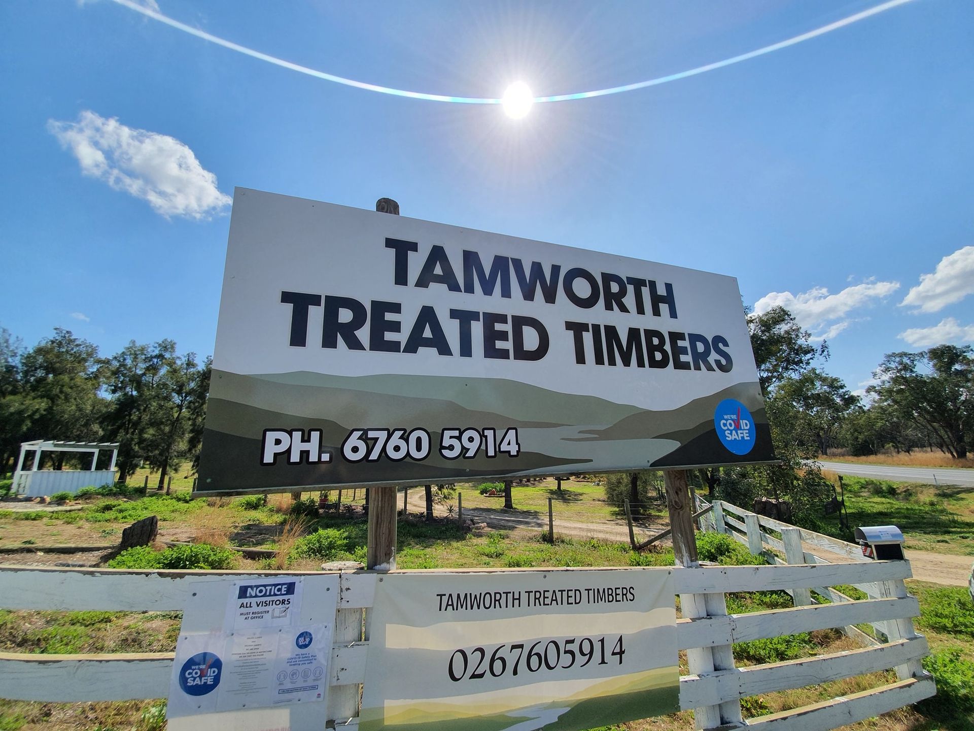 Physical Signage of Tamworth Treated Timbers