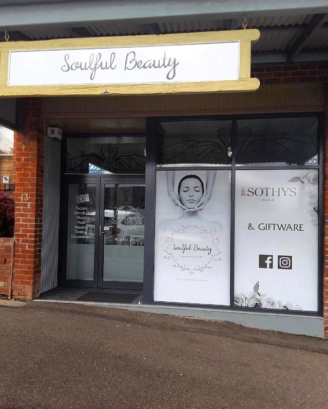 A Store Front With A Sign That Says Soulful Beauty — McKnight Signs In Hillvue, NSW