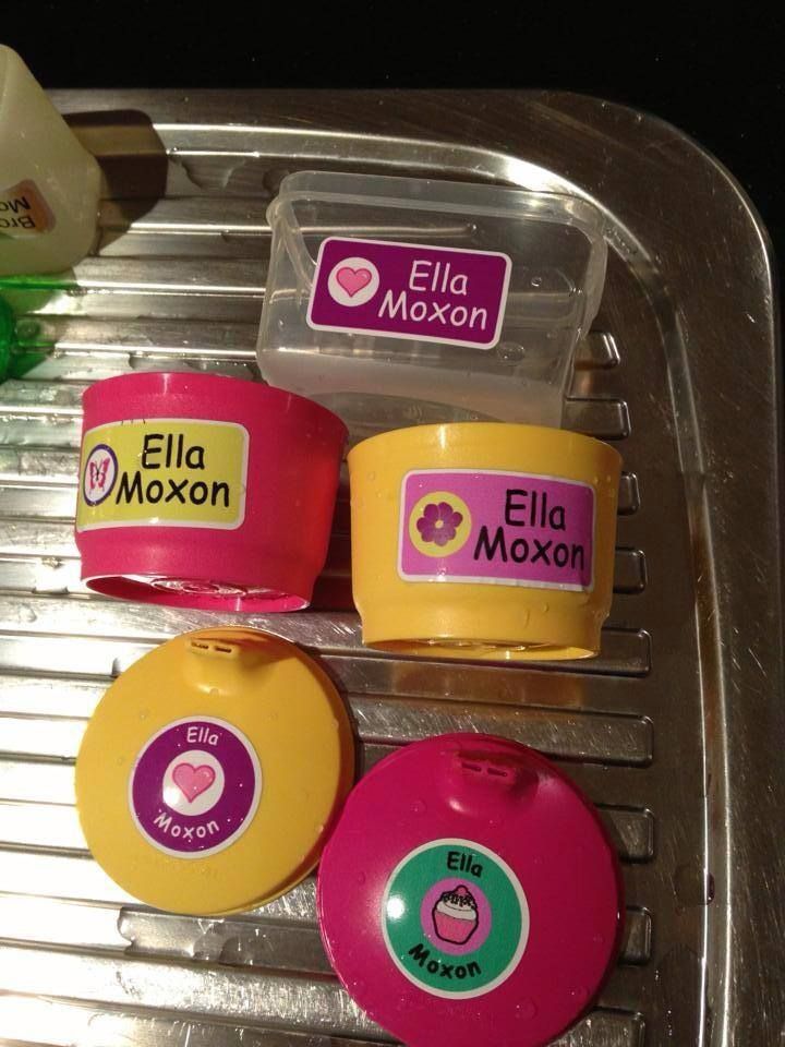 A Bunch Of Containers With Labels That Say Ella Moxon — McKnight Signs In Hillvue, NSW