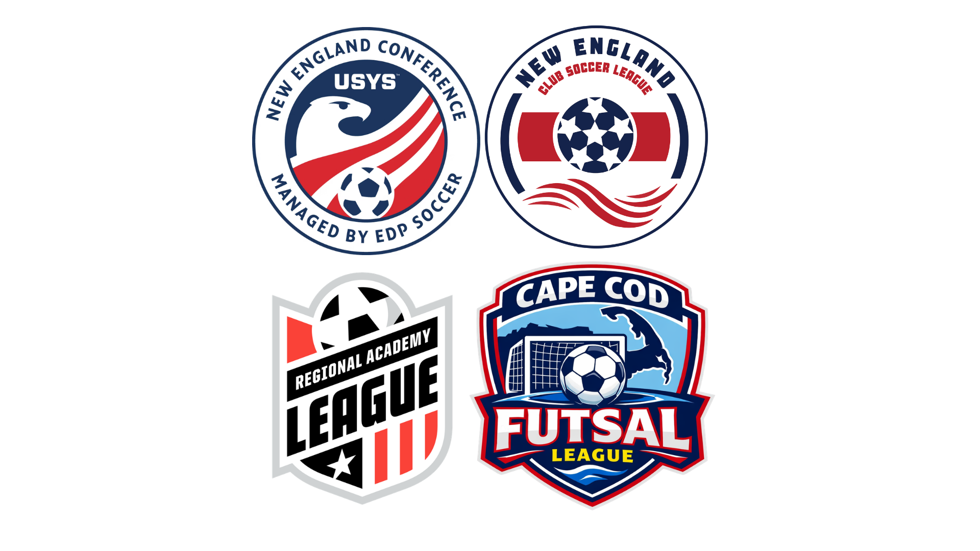 New England regional youth soccer league logos.