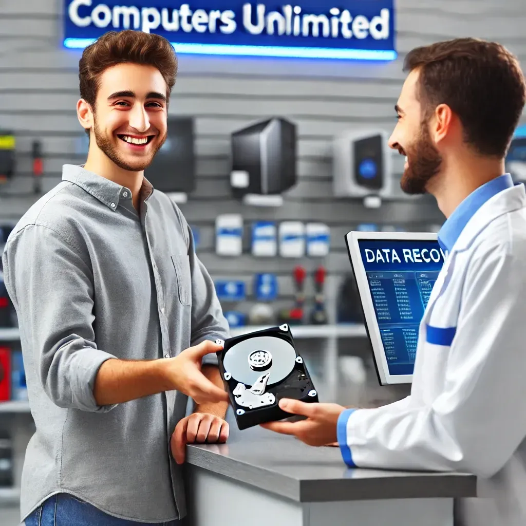 Professional work environment with data backup and recovery tools