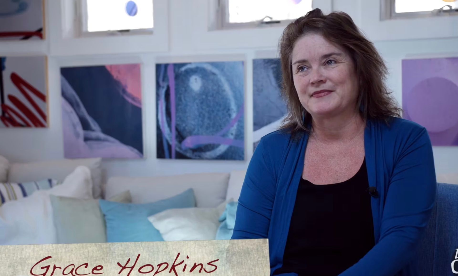 Artist Grace Hopkins in her Wellfleet Studio