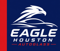 Eagle Houston Autoglass logo with white eagle graphic on blue and red background