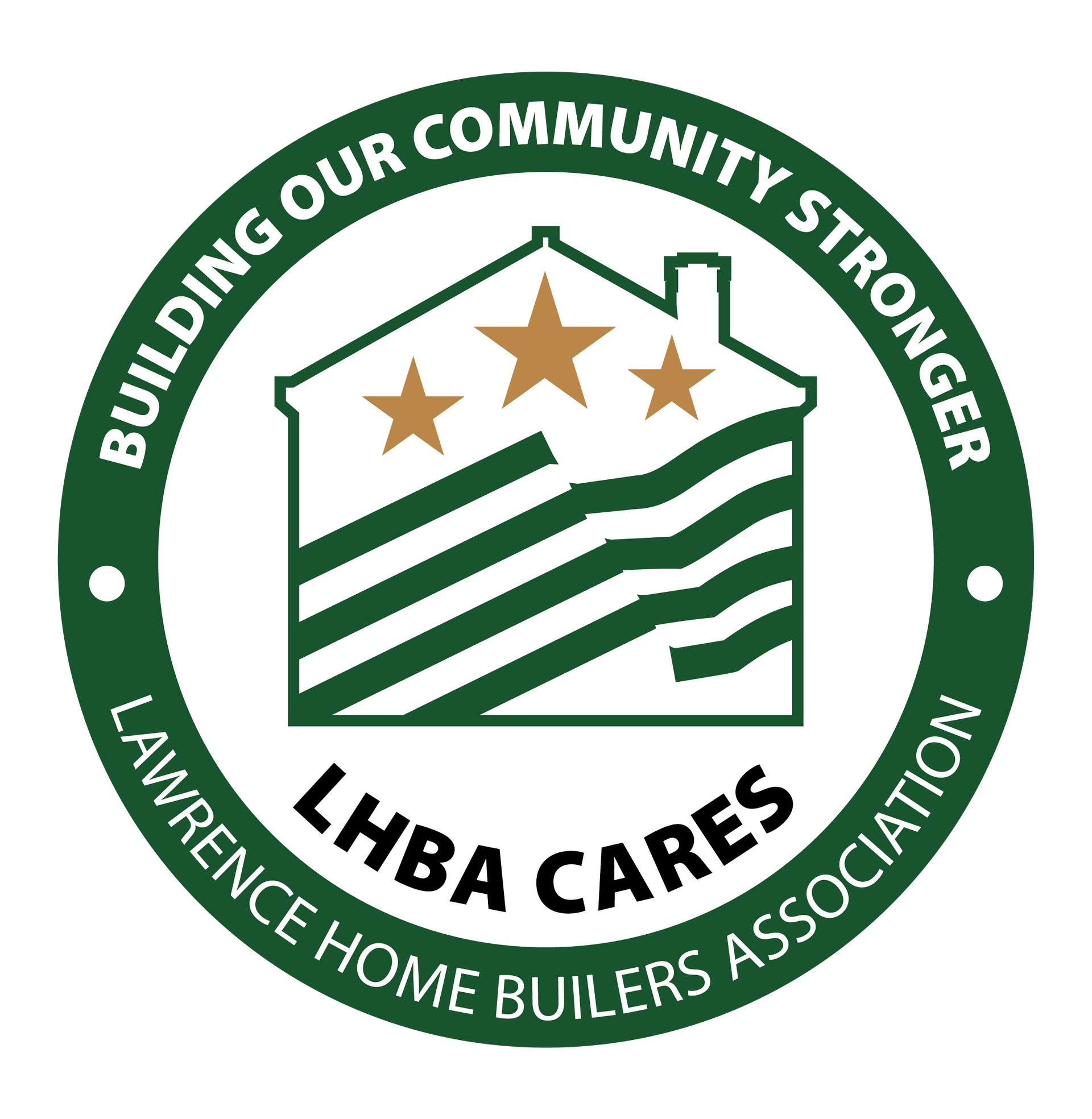 The logo for the lawrence home builders association