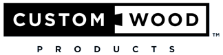 a black and white logo for custom wood products