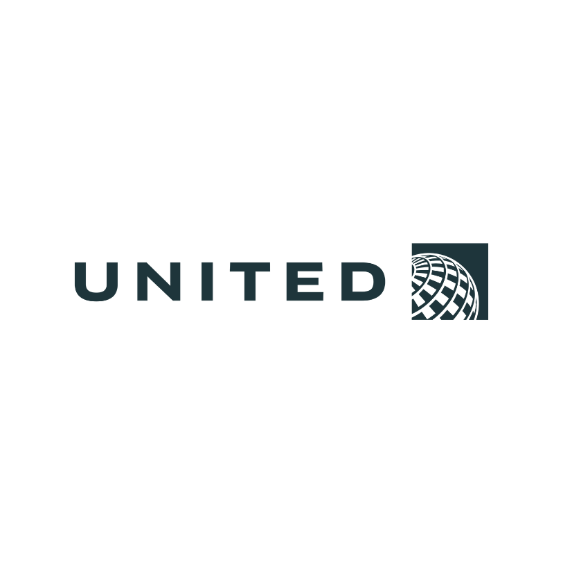 O logotipo da united airlines está em um fundo branco.