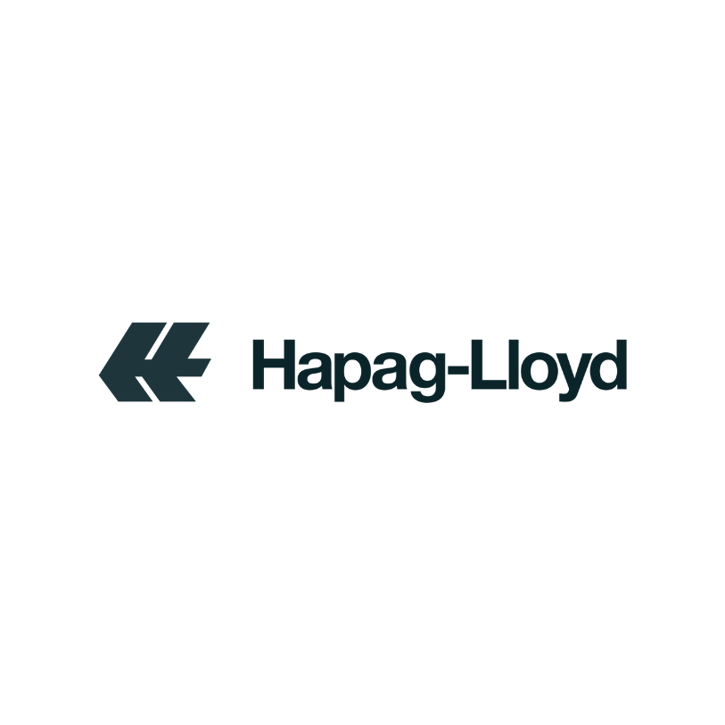 O logotipo da hapag-lloyd é um logotipo preto e branco em um fundo branco.