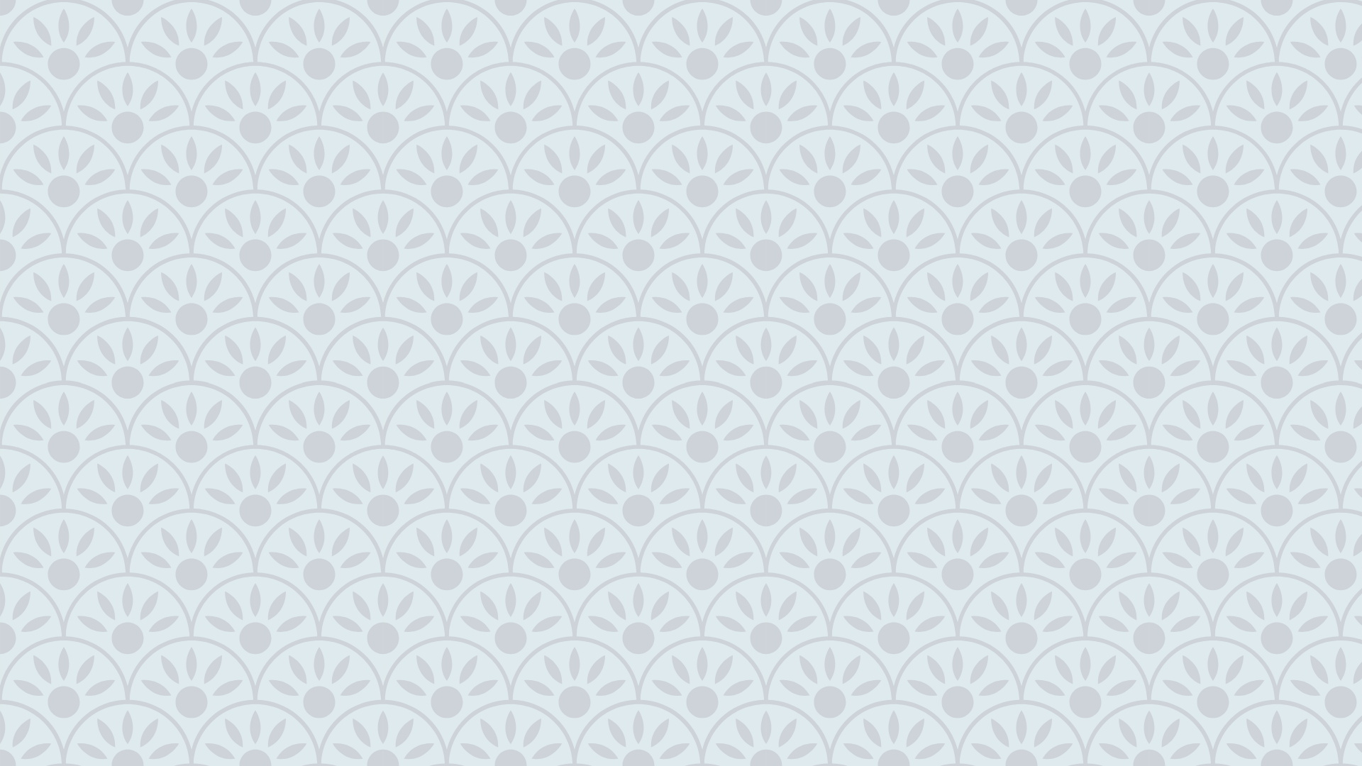 Light gray patterned wallpaper with repeating fan and leaf motifs