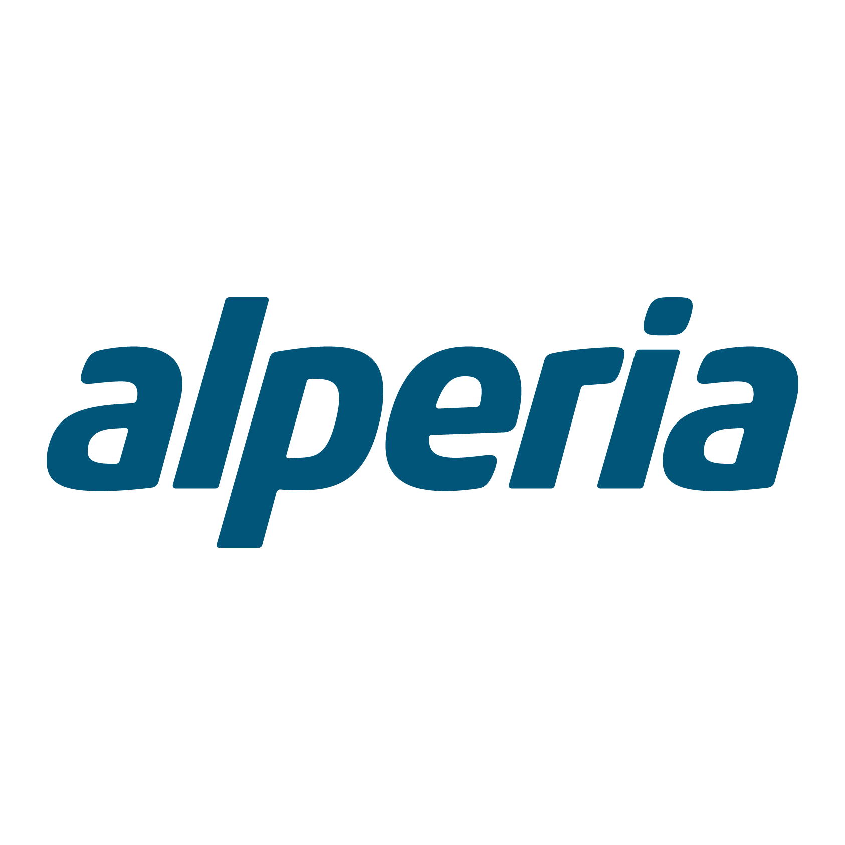 Il logo Alperia è blu e bianco su sfondo bianco.