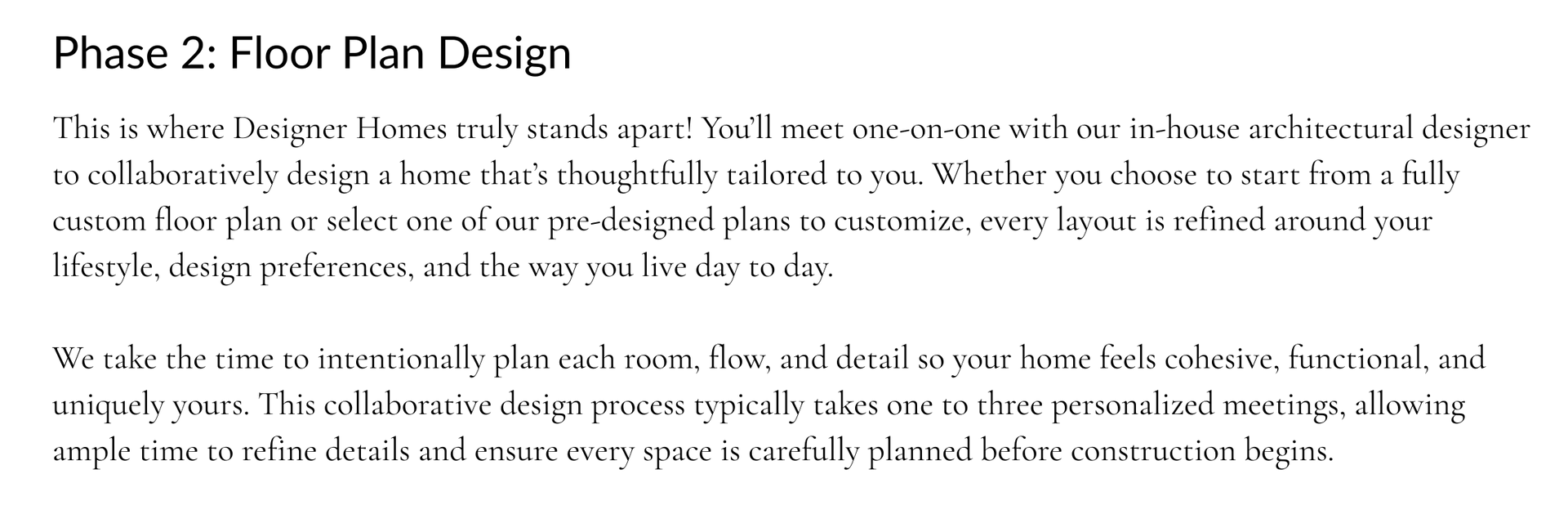 Text describing Phase 2: Floor Plan Design with some body text.