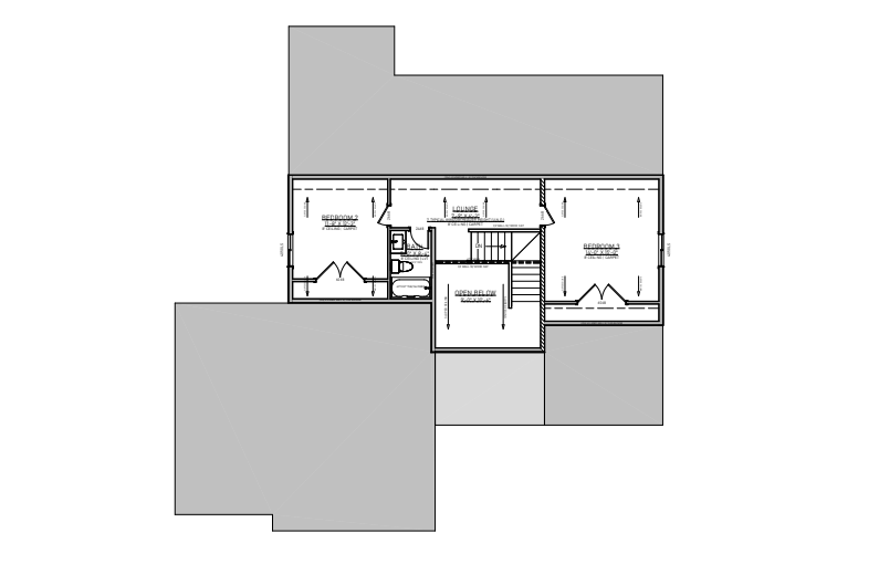 Floor plan of a building with multiple rooms labeled
