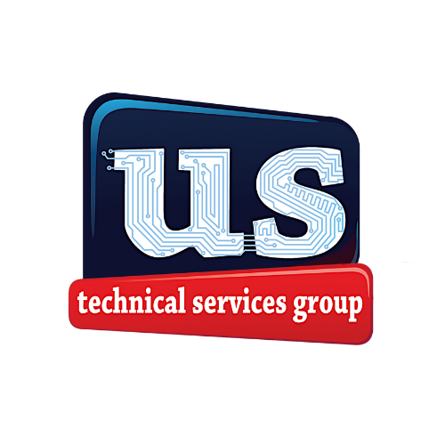 USTSG Logo: dark blue & red rectangle with white text