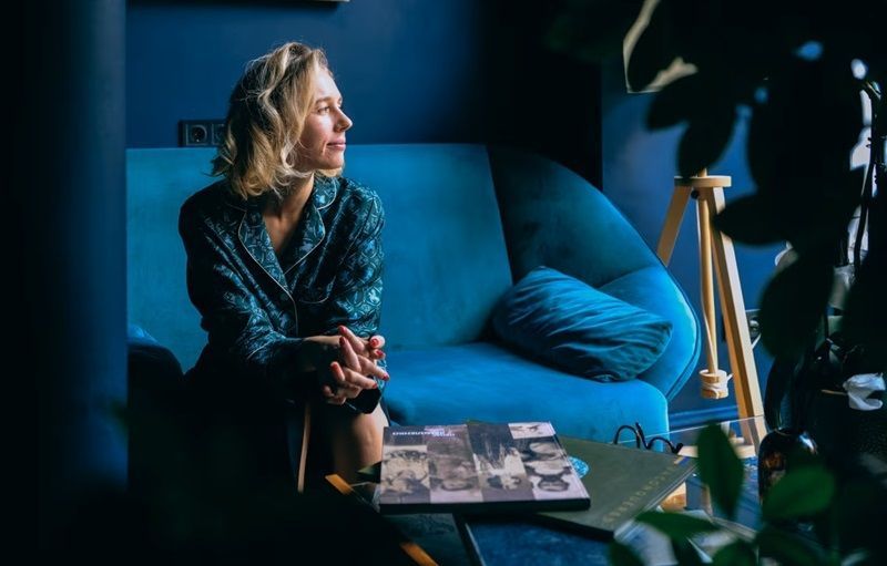 MARIA GAVRYLIUK, a co-funder of Gunia at the showroom in Kyiv