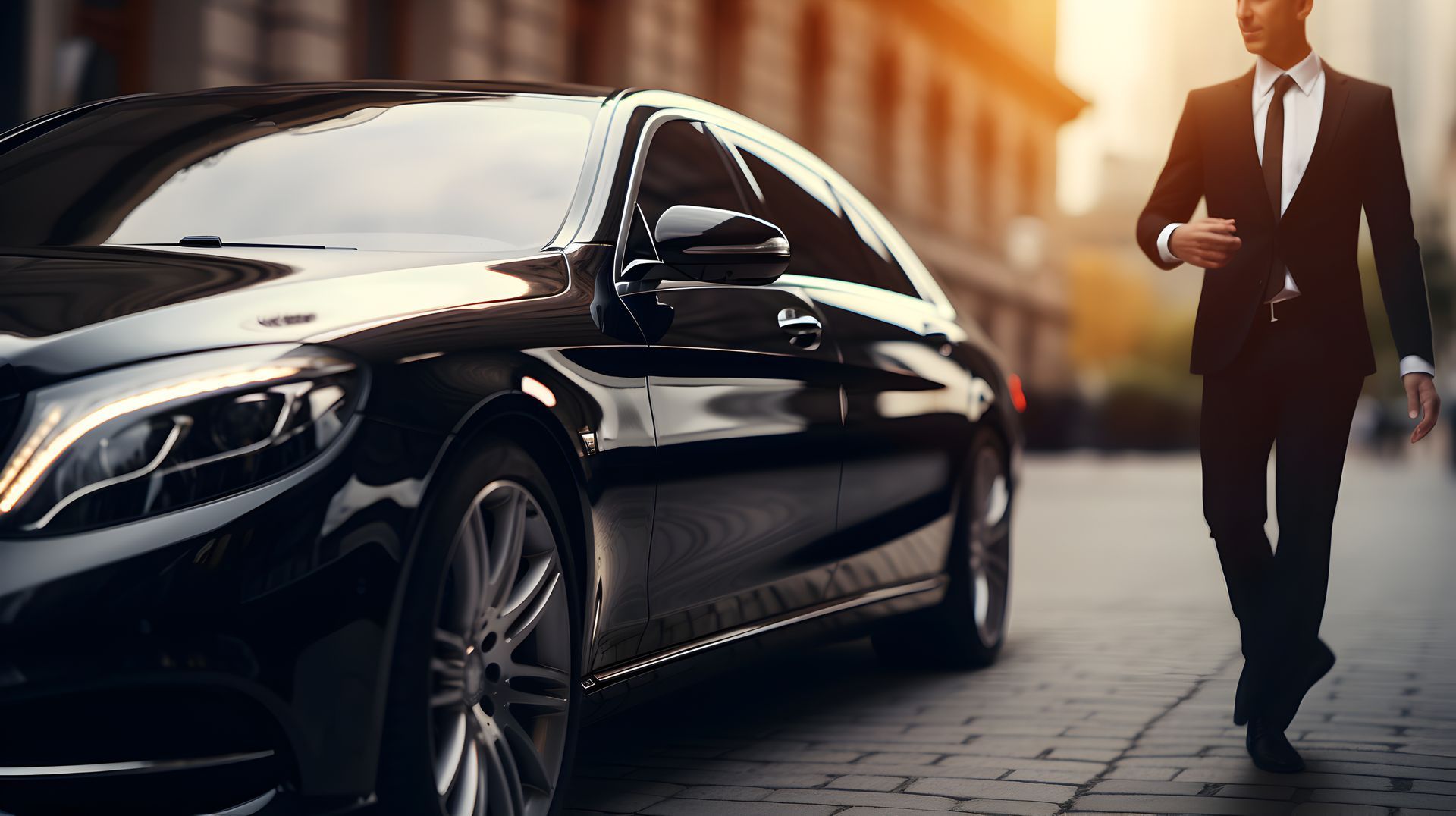 Professional chauffeur driving a luxury sedan for reliable executive travel