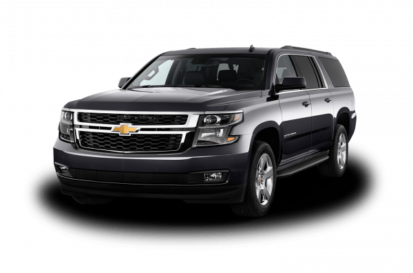 Dark gray Chevrolet Tahoe SUV on a white background.