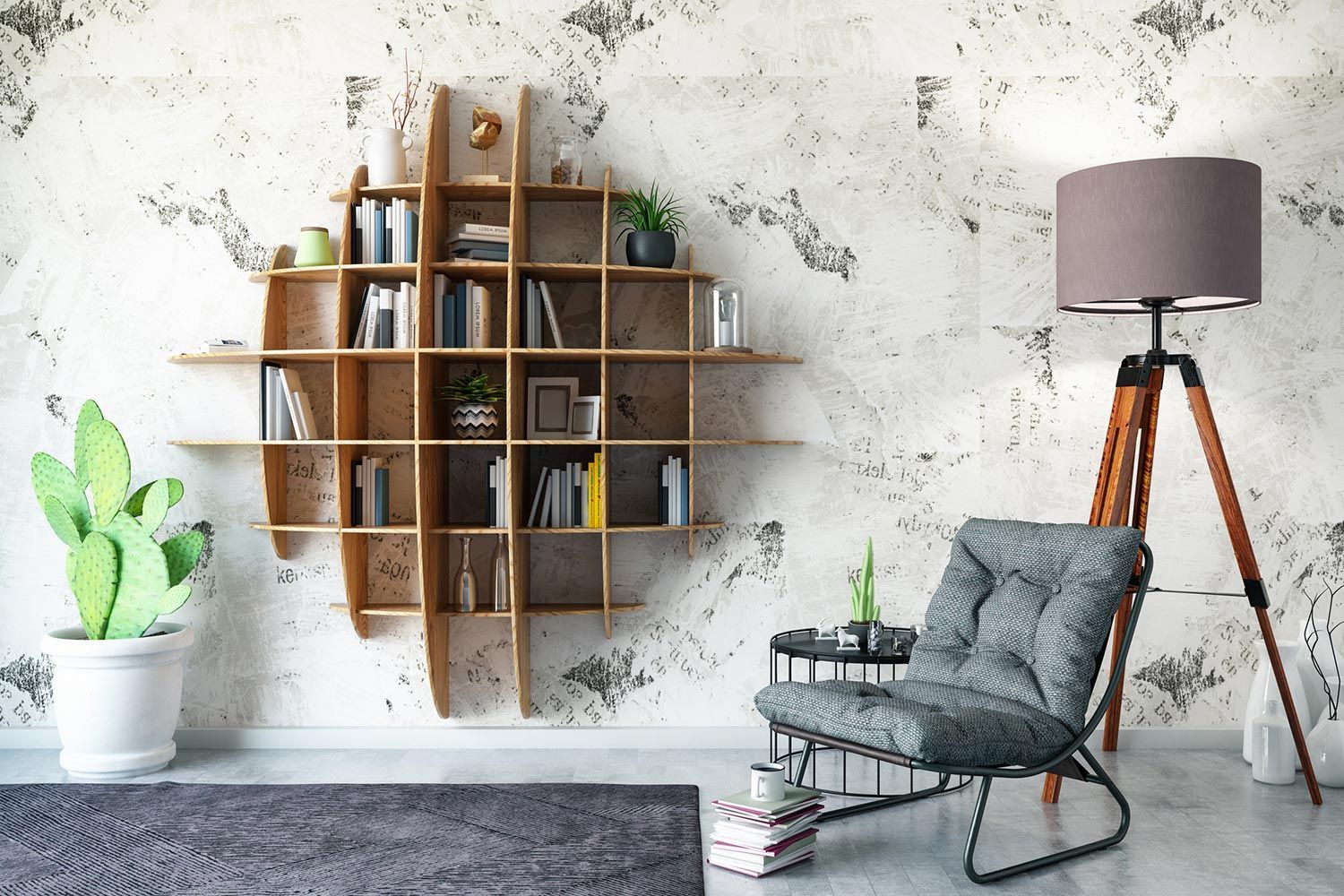 Creative Bookshelf on Wall — Leavenworth, KS — Ready Set Hang