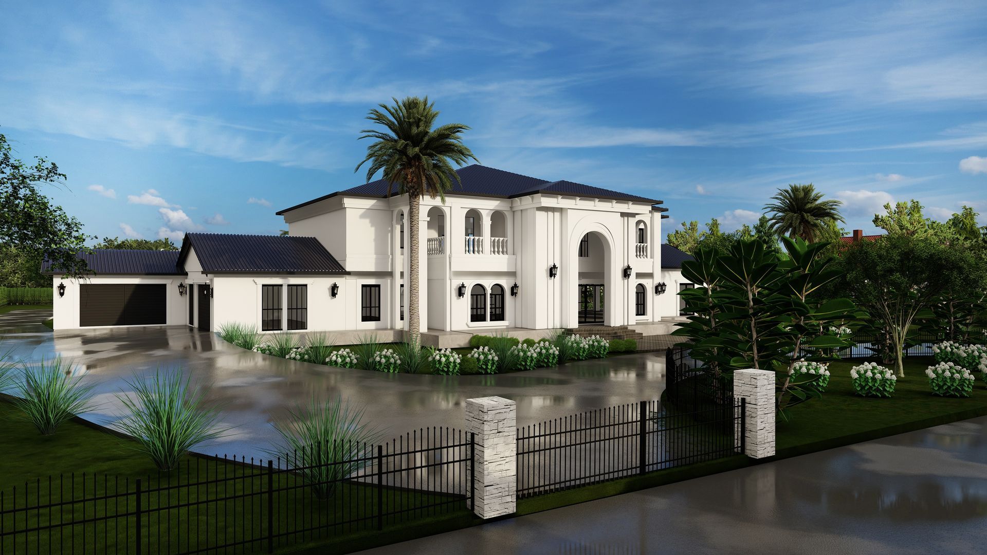 Rendering of a modern Mediterranean home 