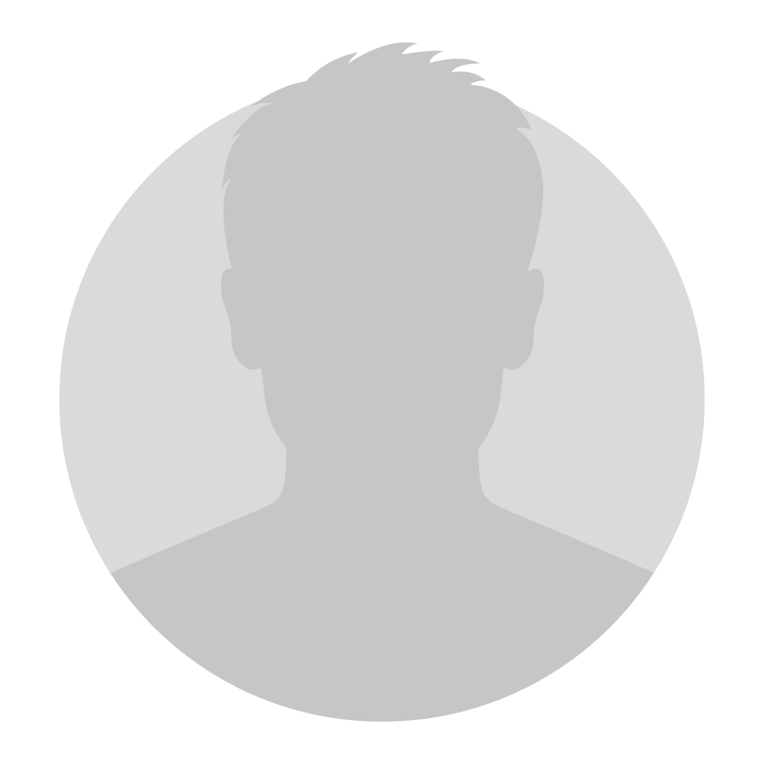 A simple gray circular icon featuring the silhouette of a person's head and shoulders.