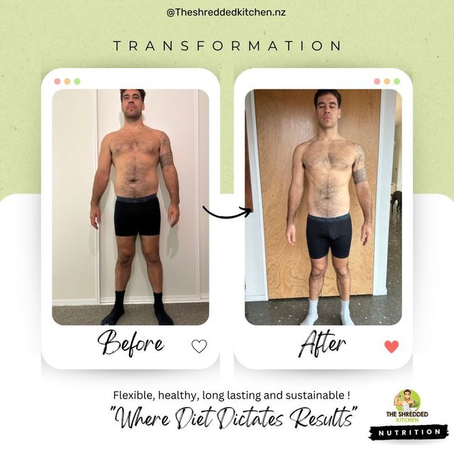 A before and after picture of a man 's transformation