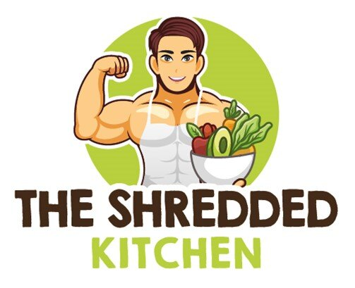 The shredded kitchen logo shows a muscular man holding a bowl of vegetables 3