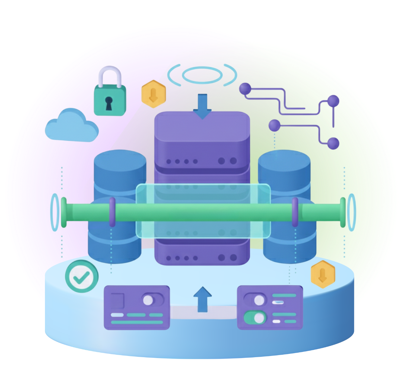 Secure data pipeline with server infrastructure