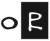 Black and white stylized letters “o” and “R” on a white background