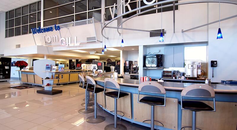 Coffee bar at Tom Gill Chevrolet