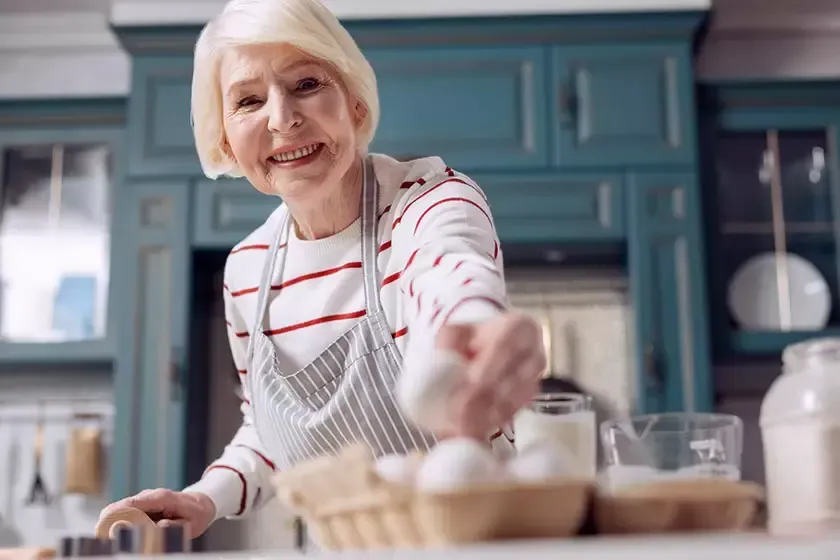 Old lady baking