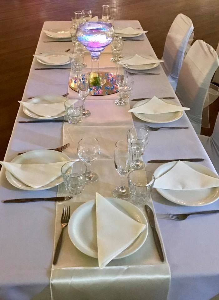 Formal Table Setting With White Plates — Creative Events Innisfail in Mission Beach, QLD