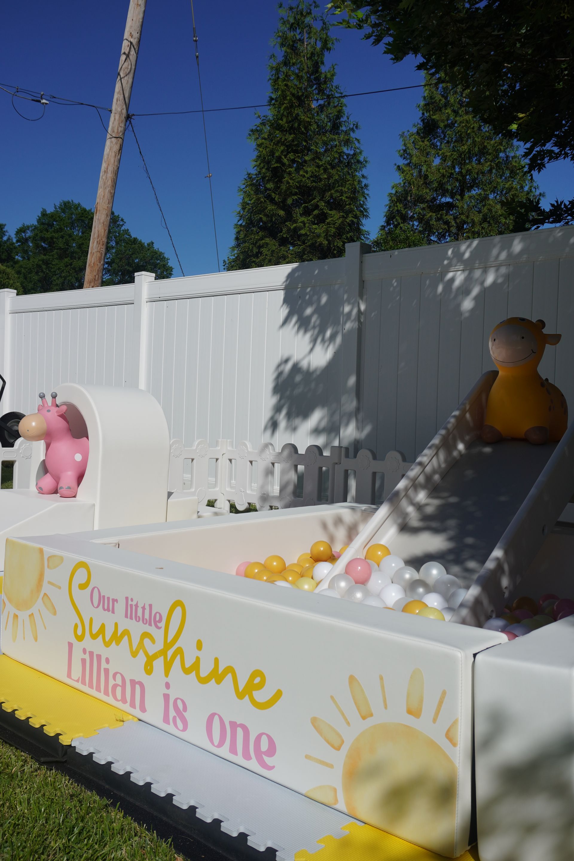 White soft play rental for first birthday party in Cherry Hill NJ