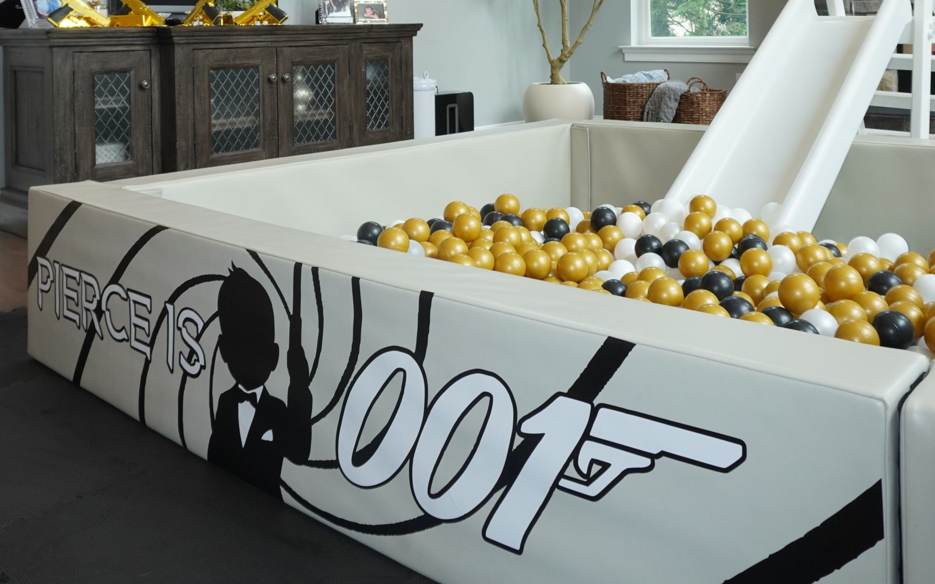 Ball pit and soft play rental setup for a toddler birthday party in South Jersey