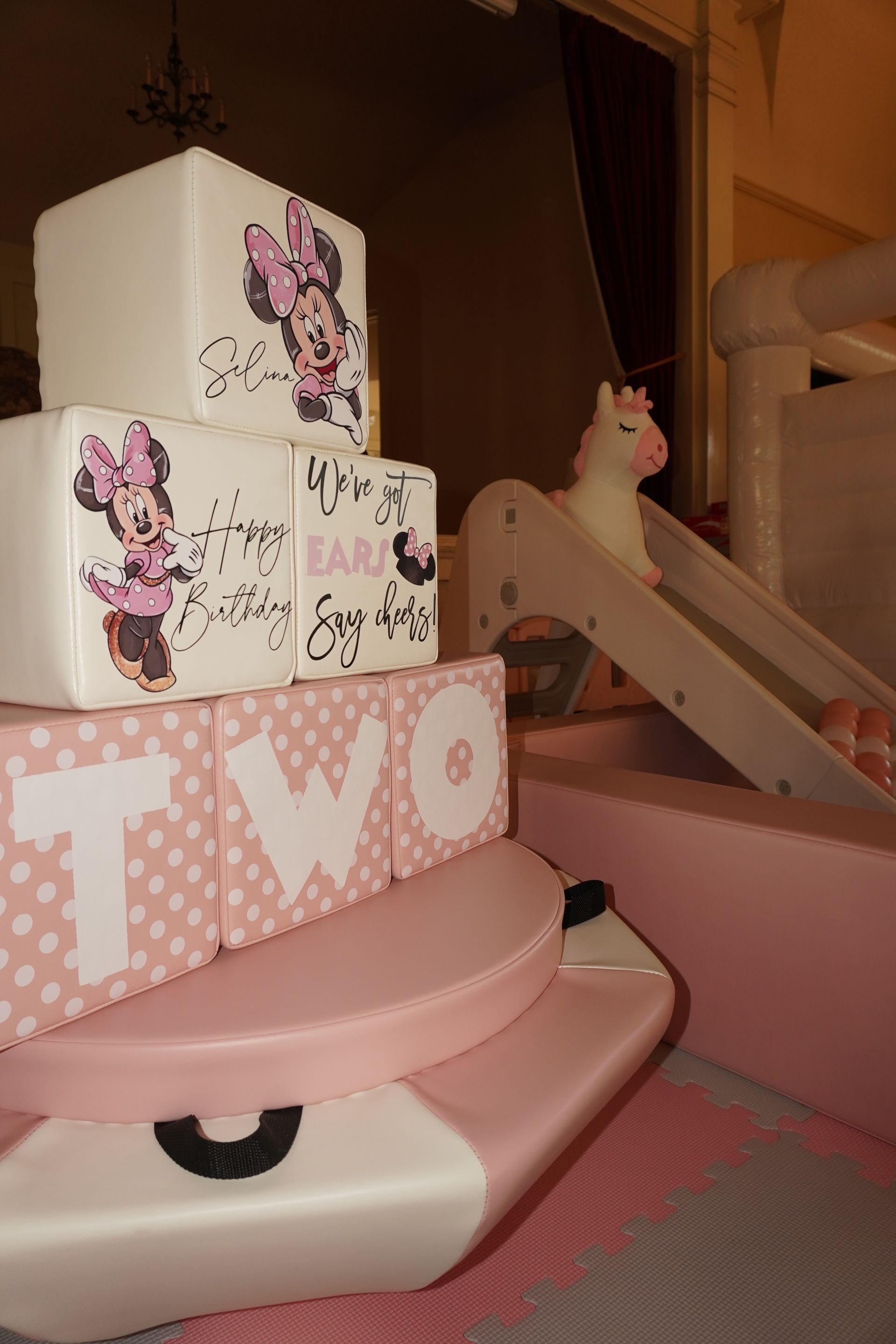 Pink soft play rental for first birthday party near Cherry Hill NJ