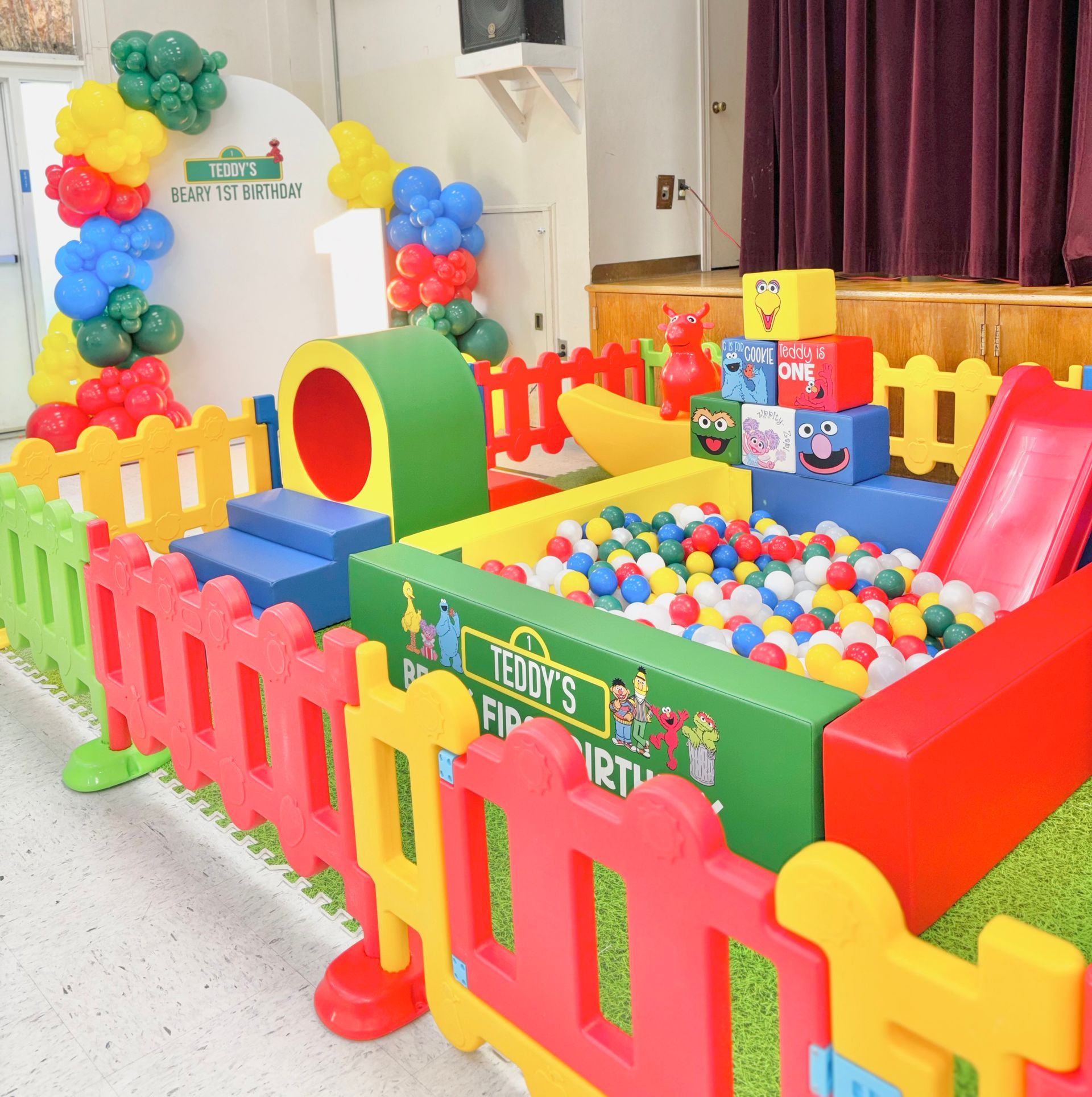 Soft play rental setup for toddler birthday party in Cherry Hill NJ