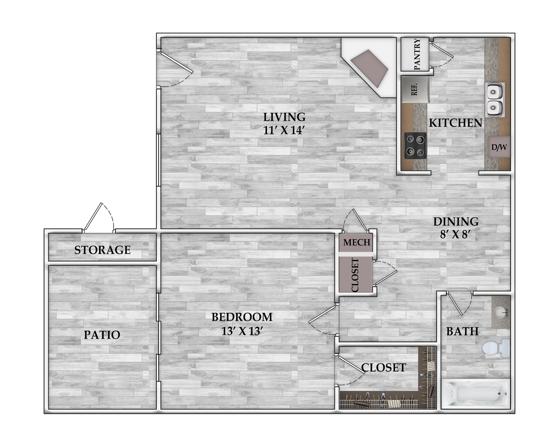 One Bedroom apartment for rent north houston