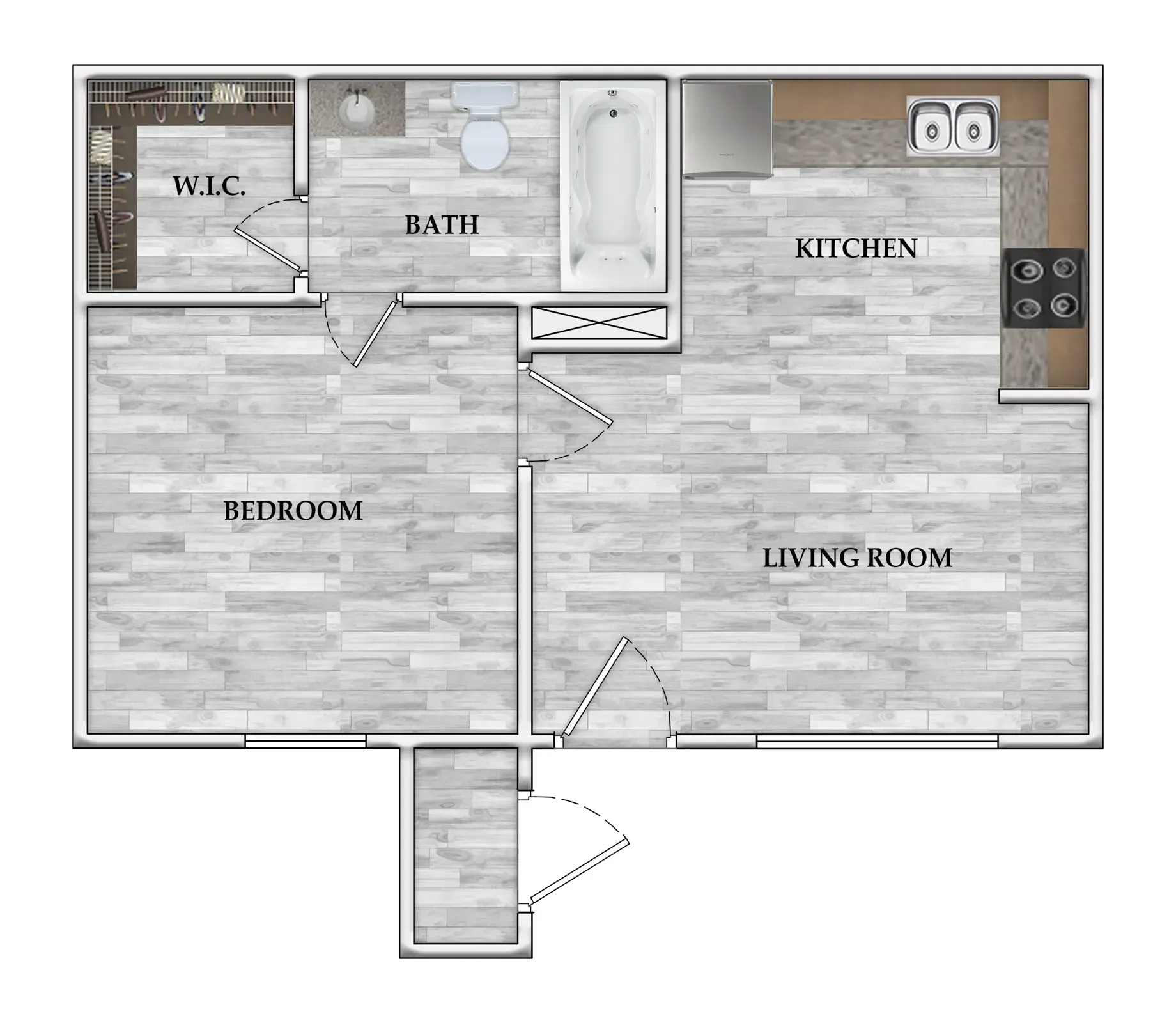 Premier On Woodfair Apartments one bedroom apartment