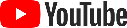 A red and white youtube logo with a play button.
