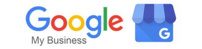A google my business logo with a store icon