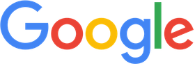 A close up of the google logo on a white background