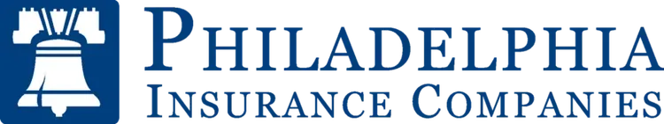 Philadelphia Insurance Companies logo with blue bell icon and text on white background