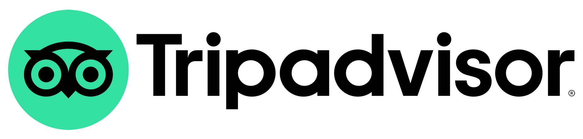 Logotipo de Tripadvisor con icono de búho verde y texto negro